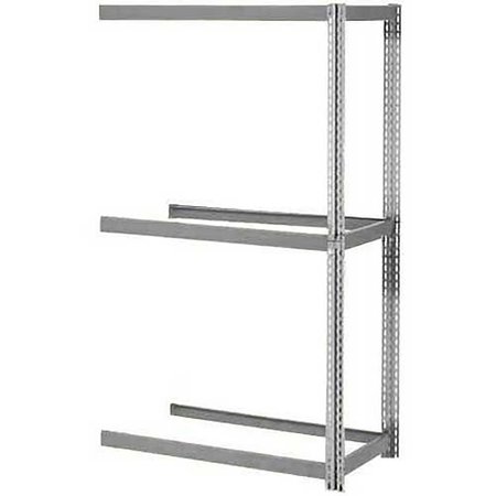 GLOBAL INDUSTRIAL Expandable Add-On Rack 96Wx36Dx84H, 3 Levels No Deck 1100 Lb Per Level, Gray B2297296